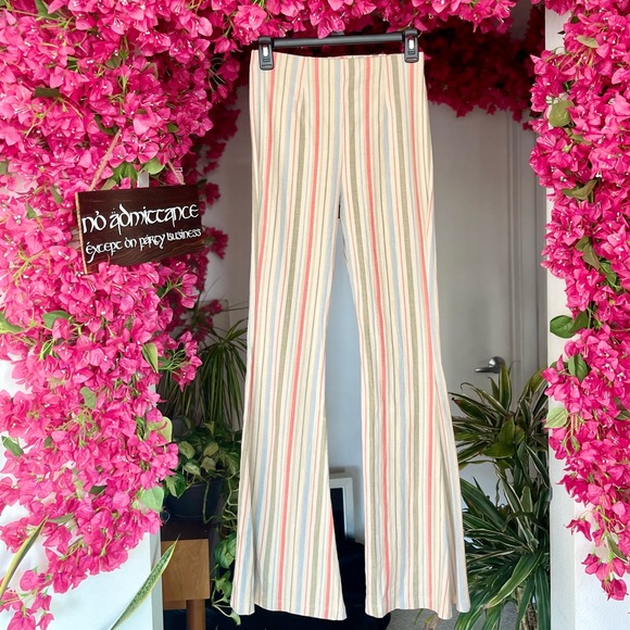 Free People Pants - Free People Poppy Pull on Stripe Flare Pants / Size Small